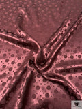 Polka Dots Jacquard Silk Charmeuse - Wine Brown