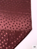 Polka Dots Jacquard Silk Charmeuse - Wine Brown
