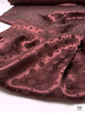 Polka Dots Jacquard Silk Charmeuse - Wine Brown