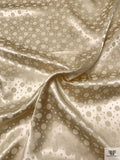 Polka Dots Jacquard Silk Charmeuse - Champagne Cream