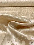 Polka Dots Jacquard Silk Charmeuse - Champagne Cream