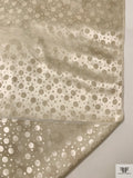 Polka Dots Jacquard Silk Charmeuse - Champagne Cream