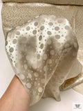 Polka Dots Jacquard Silk Charmeuse - Champagne Cream