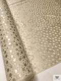 Polka Dots Jacquard Silk Charmeuse - Champagne Cream