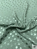 Polka Dots Jacquard Silk Charmeuse - Dark Sage