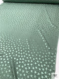 Polka Dots Jacquard Silk Charmeuse - Dark Sage