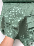 Polka Dots Jacquard Silk Charmeuse - Dark Sage