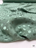 Polka Dots Jacquard Silk Charmeuse - Dark Sage