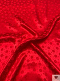 Polka Dots Jacquard Silk Charmeuse - Red