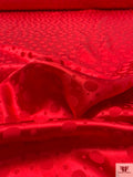 Polka Dots Jacquard Silk Charmeuse - Red