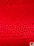 Polka Dots Jacquard Silk Charmeuse - Red