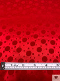 Polka Dots Jacquard Silk Charmeuse - Red