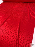 Polka Dots Jacquard Silk Charmeuse - Red
