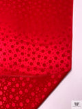 Polka Dots Jacquard Silk Charmeuse - Red