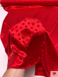 Polka Dots Jacquard Silk Charmeuse - Red