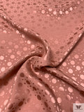 Polka Dots Jacquard Silk Charmeuse - Coral Clay