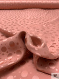 Polka Dots Jacquard Silk Charmeuse - Coral Clay