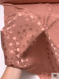 Polka Dots Jacquard Silk Charmeuse - Coral Clay