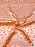 Polka Dots Jacquard Silk Charmeuse - Peach