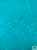Textured-Look and Dots Jacquard Silk Charmeuse - Ocean Turquoise
