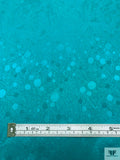 Textured-Look and Dots Jacquard Silk Charmeuse - Ocean Turquoise