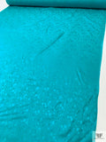 Textured-Look and Dots Jacquard Silk Charmeuse - Ocean Turquoise