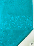 Textured-Look and Dots Jacquard Silk Charmeuse - Ocean Turquoise