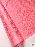 Floral Jacquard Silk Charmeuse - Bright Pink