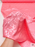 Floral Jacquard Silk Charmeuse - Bright Pink