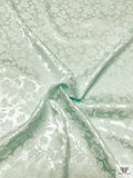 Floral Jacquard Silk Charmeuse - Icy Seafoam