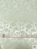 Floral Jacquard Silk Charmeuse - Icy Seafoam