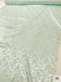 Floral Jacquard Silk Charmeuse - Icy Seafoam