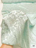 Floral Jacquard Silk Charmeuse - Icy Seafoam