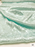Floral Jacquard Silk Charmeuse - Icy Seafoam