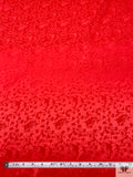 Circles and Spots Jacquard Silk Charmeuse - Red