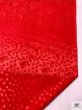 Circles and Spots Jacquard Silk Charmeuse - Red
