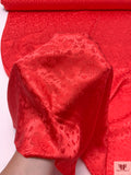 Circles and Spots Jacquard Silk Charmeuse - Red