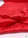 Circles and Spots Jacquard Silk Charmeuse - Red