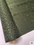 Circles and Spots Jacquard Silk Charmeuse - Army Green