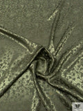 Circles and Spots Jacquard Silk Charmeuse - Army Green