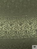 Circles and Spots Jacquard Silk Charmeuse - Army Green