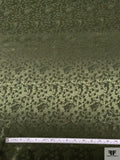 Circles and Spots Jacquard Silk Charmeuse - Army Green