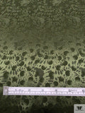 Circles and Spots Jacquard Silk Charmeuse - Army Green
