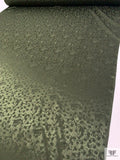 Circles and Spots Jacquard Silk Charmeuse - Army Green
