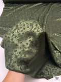Circles and Spots Jacquard Silk Charmeuse - Army Green