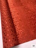 Circles and Spots Jacquard Silk Charmeuse - Spicy Brick Orange