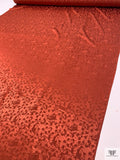 Circles and Spots Jacquard Silk Charmeuse - Spicy Brick Orange