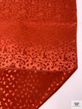 Circles and Spots Jacquard Silk Charmeuse - Spicy Brick Orange