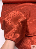 Circles and Spots Jacquard Silk Charmeuse - Spicy Brick Orange