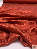 Circles and Spots Jacquard Silk Charmeuse - Spicy Brick Orange